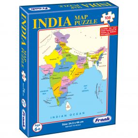 Frank India Map Puzzle Early Learner Large Educational Jigsaw Puzzle Set with States - 108 Pieces