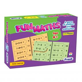 Frank Fun maths 80 self-correcting pieces early learner educational jigsaw puzzle sets with addition, subtraction problems