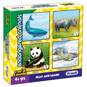 Frank Endangered Animals A Set of 4 Puzzles Age 4+ Years