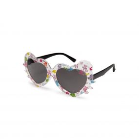 Stol'N Heart Shaped 100% UV Protected Sunglass- White Blue Pink