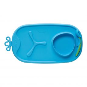 B.Box Roll & Go 100% Food Grade Silicone Mealtime Mat With Spoon in Blue