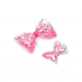Stol'n Bow Shape & Butterfly Clip Set of 2 Pcs-Dark Pink