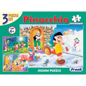 Frank Pinocchio 26 X 3 Pieces 3 in 1 Jigsaw Puzzles For Kids 4+