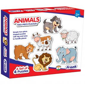 Frank Animals early learning jigsaw puzzles set of 6 two-piece shaped for 3 year +