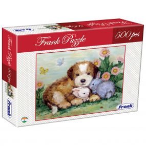 Frank Puppy And Rabbits 500 Piece Jigsaw Puzzle Age 9+ Years