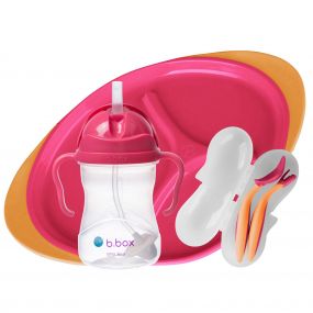 B.Box Feeding Set for Kids - Strawberry Shake Pink Orange