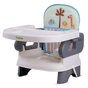 Baybee Deluxe Comfort Folding Booster Seat for Eating With 3-Point Harness, Dishwasher Safe Tray, Built-In Cup Holder