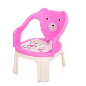 Baybee Small Portable Soft Cushion Plastic Chair for Kids Upto 30 Kg (Pink)