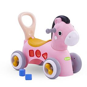 Baybee Giraffe Horse Rider for Kids for 12 Months+, Pink