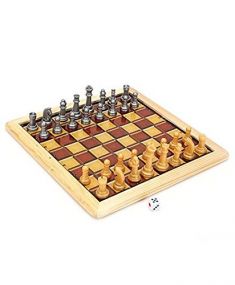 Ratnas Wooden Art Magnetic Chess And Ludo Playing Board 2 in 1