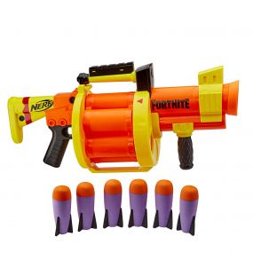 NERF Fortnite GL Rocket-Firing Blaster 6-Rocket Drum Pump-To-Fire with 6 Rockets For Kids 8 Years+