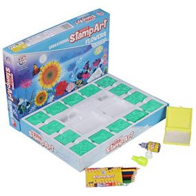 Ratnas Senior Stamp Art Flowers Stamp Colour and Learn Age 4+ Years