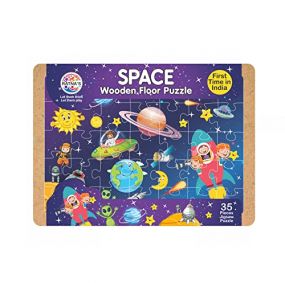 Ratnas Wooden Floor Puzzle Space 35 Pieces Jigsaw Puzzle Size 29.5 Cm X 21.5 Cm for Kids 3+ Years