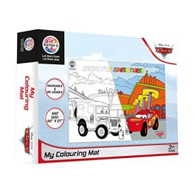 Ratna's My Colouring Mat Disney And Marvel Theme for Kids Washable And Reusable Coloring Kit, Big Size Mat (40 X 27 Inches) Diy Painting Kit (Disney Cars)