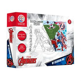 Ratna's My Colouring Mat Disney And Marvel Theme for Kids Washable And Reusable Coloring Kit, Big Size Mat (40 X 27 Inches) Diy Painting Kit (Avengers)