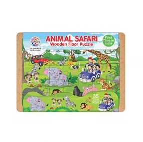 Ratnas Animal Safari Wooden Floor Jigsaw Puzzle 35 Pieces 5+