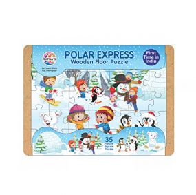 Ratnas Polar Express Wooden Floor Jigsaw Puzzle (35 Pieces) for 3-5 Years