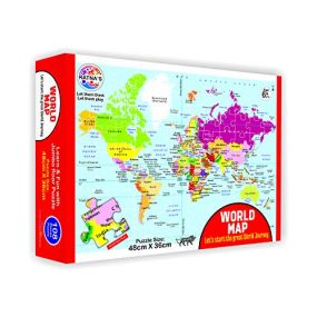 Ratnas Educational World Map Jigsaw Puzzle 108 Pc For Kids 6+