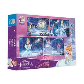 Ratna's 4 in 1 Disney Jigsaw Puzzle 140 Pieces for Kids | 4 Jigsaw Puzzles 35 Pieces Each (Cinderella)