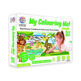Ratnas My Colouring Mat for Kids Reusable And Washable. Big Mat for Colouring. Mat Size (40 Inches X 27 Inches) (Jungle Theme)