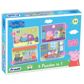 Frank Peppa Pig Jigsaw Puzzle Set of 4 | 63 Pieces | Multicolor