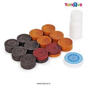 Synco Wooden Carrom Board Coins with Striker & Powder