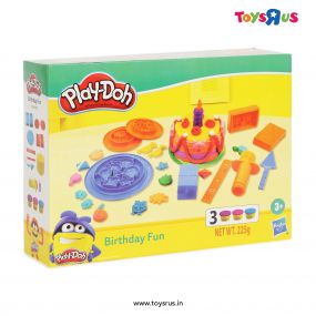 Play-Doh Birthday Fun Playset For Kids 3 Years And Up With 3 Non-Toxic Colors Multicolor (3 Pieces)