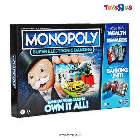 Monopoly Super Electronic Banking Board Game, Electronic Banking Unit, Choose Your Rewards, Cashless Gameplay Tap Technology, for Ages 8 and Up
