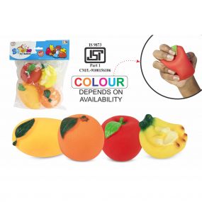 Itoys 4 Pcs Chu Chu Fruits Soft Toys Non-Toxic for Toddler | Multicolour