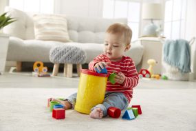 Fisher-Price Original Baby's First Blocks, To Sort, Stack And Drop - Multicolour