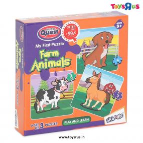 Skoodle Quest My First Puzzle Set of 3 Farm Animals for 3+ Years Kids