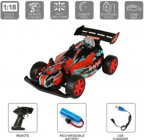 Buggy Alien Remote Control Car With Rechargeable Battery (Red)