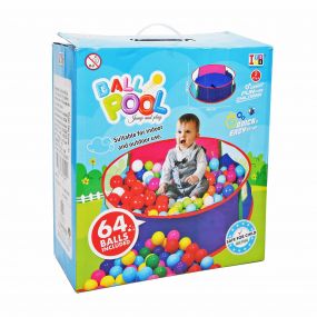 Itoys Ball Pool With 64 Balls for Kids/ Ball Games for Toddlers/ Multicolour Balls in Ball Pool