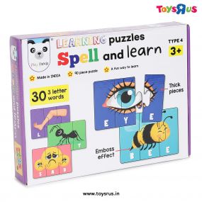 Play Panda Spell And Learn Type 4 – 90 Piece Spelling Puzzle - Learn To Spell 30 Three Letter Words - Beautiful Colourful Pictures (Age 3+)