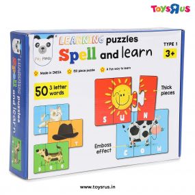 Play Panda Spell And Learn Type 1 – 150 Piece Spelling Puzzle - Learn To Spell 50 Three Letter Words - Beautiful Colourful Pictures (Age 3+)