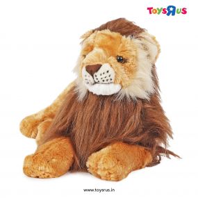 Wild Republic Laying Male Lion Plush 40cm for Kids 3 Years+