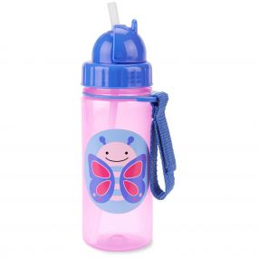 Skip Hop Straw Sipper Butterfly Bottle For Kids ( Pink & Blue)