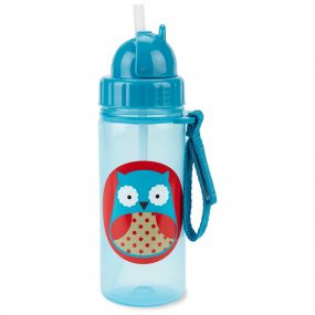 Skip hop Owl Straw Sipper Water Bottle For Kids ( Blue )