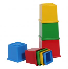 Funskool Giggles Stacking Cubes, Helps to Stack and Nest, for 12M+