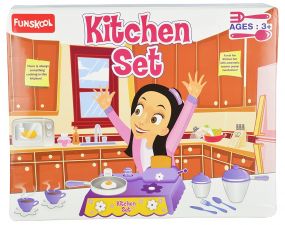 Funskool Giggles-Kitchen Set, Colourful Pretend and Play Cooking Set, Language and Social Skills,Role Play, 3 Years & Above, Preschool Toys