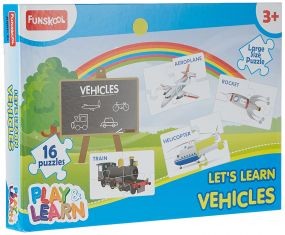 Funskool Play & Learn Let's Learn Vehicles Puzzle (16 Pieces)