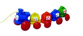 Giggles Wibbly Wobbly Pull Along Train (Multicolour) for Kids 12 months+