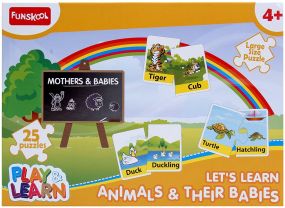Funskool Play And Learn 25 Animals And Their Babies Puzzle for Kids 4 Years+