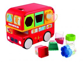 Giggles Push Along Shape Sorting Bus with 6 Shapes for Babies 1 Year+