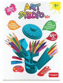 Handycrafts Art Studio Bin with 40+ Art Pieces, For Kids 5Y+