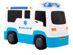 Giggles Rescue Ambulance Infant Toys, with Lights and Sound (Blue & White)