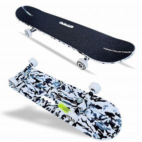 Jaspo Destructor Fiber Skateboards 31"X8" Inches, Suitable for Age Group Above 8 Years White Colour for Boys And Girls