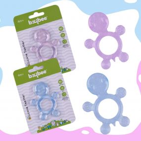 Baybee Natural Silicon Teether for Babies, Pink And Blue (Teddy)