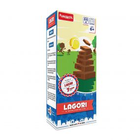 Funskool Games Lagori with 7 Wooden Blocks & Ball Included for 6Y+, 2 Teams