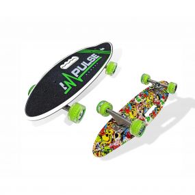 Jaspo Impulse Cruiser Skateboard 25.5 X 7 Inches Black Colour for Boys And Girls